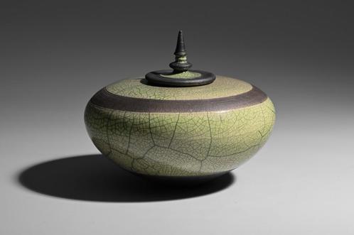 Vase (pot) en raku de Mieke Selleslagh (1954), Antiquités & Art, Antiquités | Céramique & Poterie, Enlèvement ou Envoi