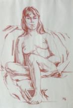 MONOGRAM P.V. / NAAKTE VROUW / ORIGINEEL WERK / 83x63cm KAD, Enlèvement