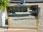 Grote muurspiegel met metalen rand., Ophalen, Zo goed als nieuw, Minder dan 100 cm, Rechthoekig