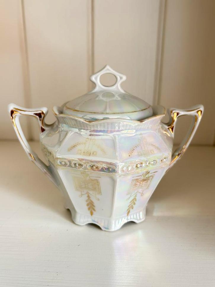 Parelmoer suikerpotje, Antiek en Kunst, Antiek | Servies los, Ophalen of Verzenden