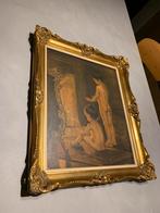 Superbe cadre Paul Peel Children by the fire - cadre doré, Antiquités & Art, Enlèvement ou Envoi