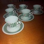 Kop en schoteltjes /bavaria/6 voor 9€/groen-wit, Ophalen of Verzenden