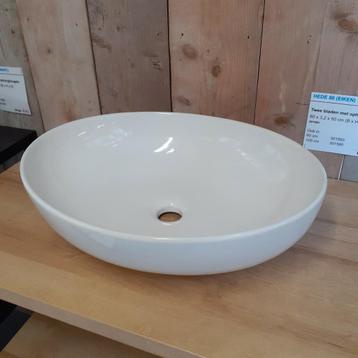 Stijlvolle waskom, 52 cm, Glans wit, Keramiek, Grevo 52 beschikbaar voor biedingen