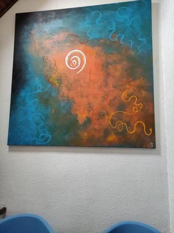4 schilderijen M.S. grote afmetingen 170cm x 170cm beschikbaar voor biedingen