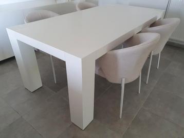 Eettafel en dressoir. Hoogglans met ruig wit driftwood. beschikbaar voor biedingen
