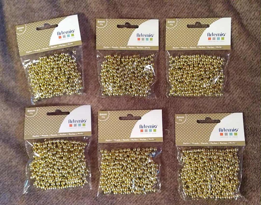 parels goudkleur nieuw 6 zakjes samen, Ophalen of Verzenden, Nieuw