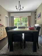 Eettafel met houten blad en metalen poten XO Interiors, Huis en Inrichting, Tafels | Eettafels, Ophalen, Eikenhout, 200 cm of meer