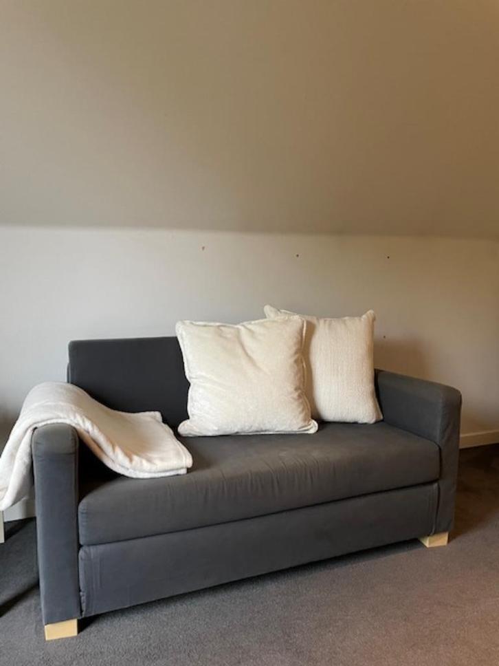Slaapbank Ikea, Huis en Inrichting, Slaapkamer | Slaapbanken, Zo goed als nieuw, 120 cm, 200 cm, Twijfelaar, Grijs, Ophalen