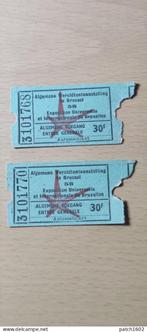 2 Tickets exposition 1958 exposition universelle Ticket Expo, Verzamelen, Overige Verzamelen, Ophalen of Verzenden