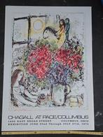 Affiche van Chagall Expo 1974 in de Verenigde Staten, Ophalen of Verzenden, Gebruikt