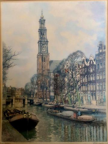 H. Roodenburg, Westerkerk te Amsterdam, kleurenets 1955 beschikbaar voor biedingen