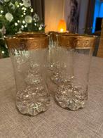 Magnifique lot de 12 verres en verre épais dore grave, Enlèvement, Utilisé