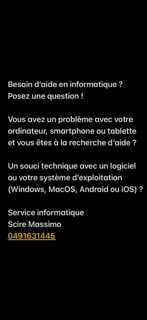 Besoin d’aide en informatique  ?, Computers en Software, Office-software, Zo goed als nieuw, Android, iOS, ChromeOS, MacOS, Windows