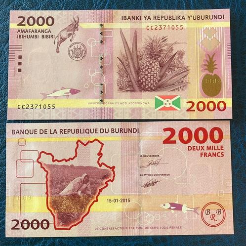 Burundi - 2.000 Francs 2015 - Pick 52 - UNC, Timbres & Monnaies, Billets de banque | Afrique, Billets en vrac, Burundi, Enlèvement ou Envoi