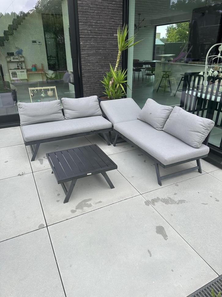 Hoeklounge 2/3-zit/hoek grijs, Tuin en Terras, Tuinsets en Loungesets, Zo goed als nieuw, Ophalen