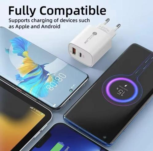 Chargeur rapide 20W USB+USB-C neuf pour GSM, Tablettes,.., Télécoms, Téléphonie mobile | Chargeurs pour téléphone, Neuf, Apple iPhone