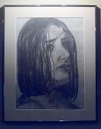 houtskooltekening / Dark Clouds / ingelijst, Antiek en Kunst, Ophalen of Verzenden