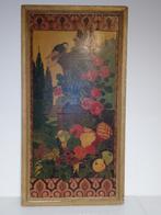 Art Deco houtsnijwerk schilderij tuin zicht met urne, Ophalen