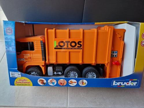 Bruder Man TGA 02762 1:16 vuilniswagen kraan garbage truck, Kinderen en Baby's, Speelgoed |Speelgoedvoertuigen, Zo goed als nieuw