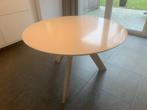 witte ronde eettafel, Huis en Inrichting, Tafels | Eettafels, Ophalen, Rond, Zo goed als nieuw, 100 tot 150 cm