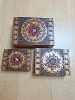 3 houten doosjes, Antiek en Kunst, Curiosa en Brocante, Ophalen of Verzenden