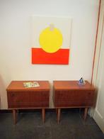 Set van 2 mid-century nachtkastjes, 1970s, Huis en Inrichting, Kasten | Overige, Ophalen, Zo goed als nieuw