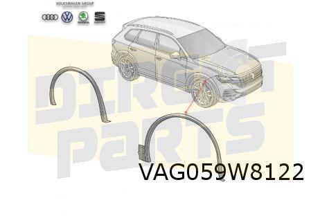 Volkswagen Touareg (4/18-11/23 (760)) wielkuiplijst Rechts v, Auto-onderdelen, Carrosserie, Spatbord, Volkswagen, Nieuw, Verzenden