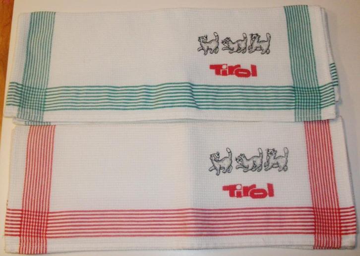 Te koop: Nieuw!! Mooie linnen keukenhanddoeken met poezen., Huis en Inrichting, Keuken | Textiel, Nieuw, Theedoek of Handdoek