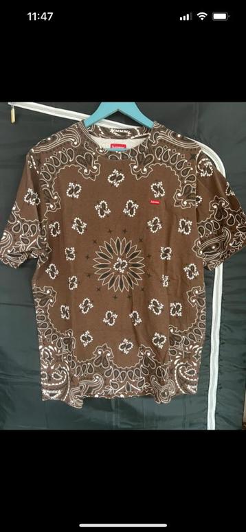T-shirt Supreme brun bandana taille L, Kleding | Heren, T-shirts, Maat 52/54 (L), Bruin, Ophalen of Verzenden, Zo goed als nieuw