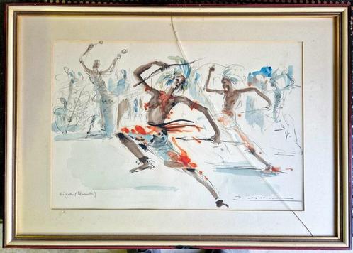 Aquarelle signée Paul DAXHELET 1905-1993, Antiquités & Art, Art | Peinture | Classique, Enlèvement