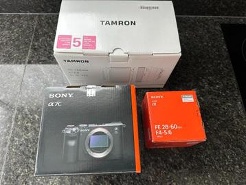 Sony A7C zwart + FE 28-60mm F/4-5.6+Tamron 70-180mm F/2.8 Di beschikbaar voor biedingen