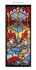 Gebrandschilderd Glas in Lood Raam (religieus), Antiek en Kunst, Ophalen