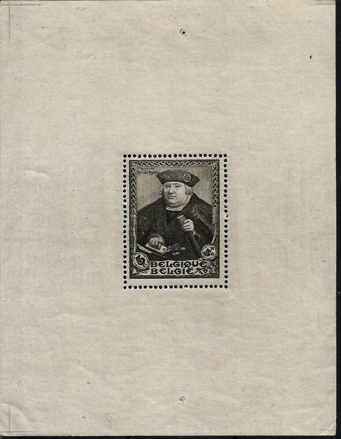 België 1935  François de Tassis  OBP Blok 4a*, Postzegels en Munten, Postzegels | Europa | België, Postfris, Orginele gom, Overig