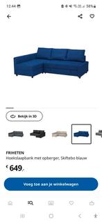 Slaapbank Blauw + extra kussen, Ophalen, Zo goed als nieuw, Blauw