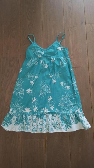 Zomerkleedje in maat 146 wit / turquoise  beschikbaar voor biedingen