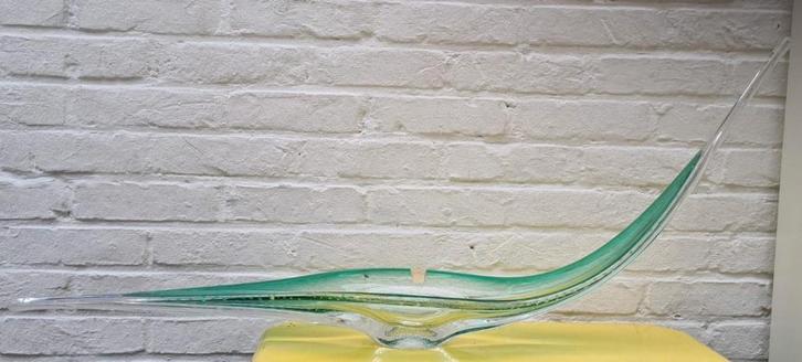 Manufacture de Boussu, bubble glass, schaal, 90 x 15 cm, Antiek en Kunst, Kunst | Designobjecten, Ophalen