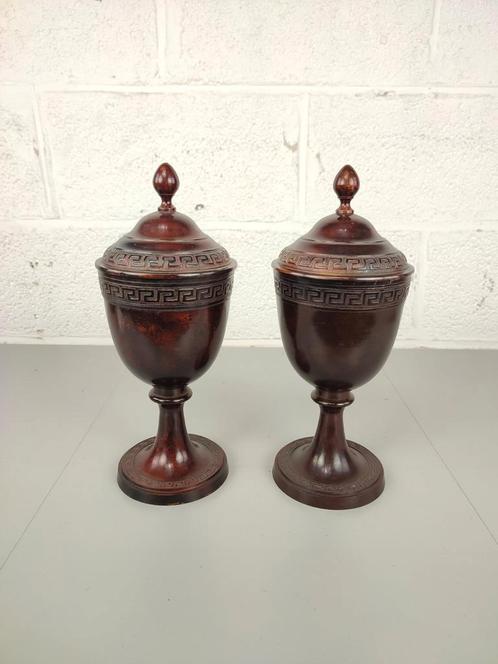 Duo antieke bronzen vazen, Antiek en Kunst, Antiek | Brons en Koper, Ophalen of Verzenden
