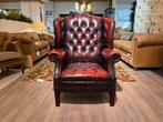 Originele chesterfield oor fauteuil Buttonseat antiek rood, Huis en Inrichting, Fauteuils, Ophalen of Verzenden, Zo goed als nieuw