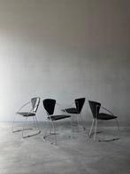 Vintage design Italiaanse Arrben chroom stoelen, Huis en Inrichting, Stoelen, Ophalen, Zo goed als nieuw, Zwart