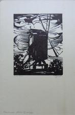 RENAAT BOSSCHAERT / MOLEN BRUGGE / ZW-W HOUTSNEDE / 30x20cm, Antiek en Kunst, Kunst | Etsen en Gravures, Ophalen of Verzenden