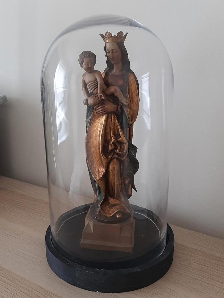 Sainte vierge Marie enfant Jésus bois polychrome début XXEME, Collections, Statues & Figurines, Enlèvement ou Envoi