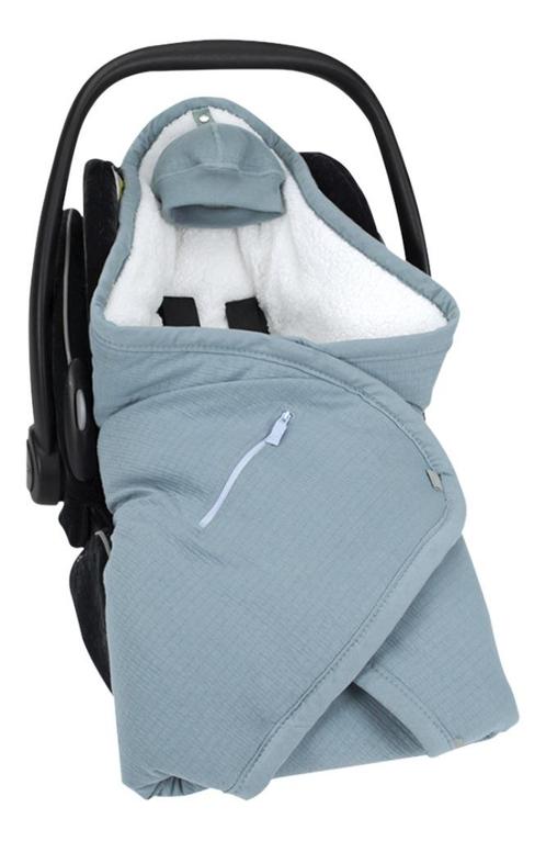 Bemini wikkelcape met muts: blauw, Kinderen en Baby's, Dekens, Slaapzakjes en Inbakerproducten, Zo goed als nieuw, Deken, 85 tot 100 cm