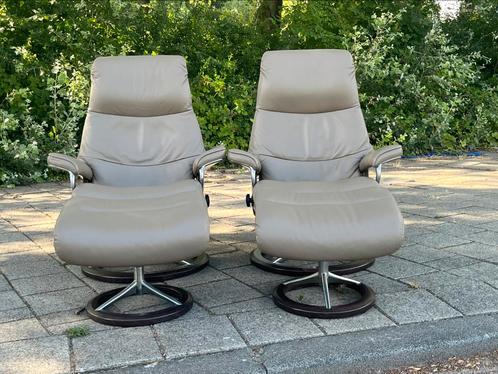Stressless relax fauteuils met voetenbankjes, Huis en Inrichting, Fauteuils, Zo goed als nieuw, Ophalen of Verzenden