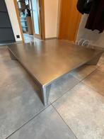Table basse salon design en métal brossé 110X110, Maison & Meubles, 100 à 150 cm, Moins de 50 cm, Carré, 100 à 150 cm