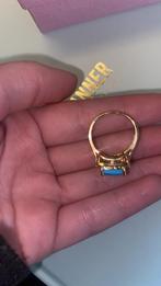 Gouden ring met doos. (Blauwe steen), Handtassen en Accessoires, Ringen, Nieuw, Ophalen of Verzenden