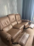 3- zit in leder met dubbele relax, Huis en Inrichting, Ophalen, Zo goed als nieuw