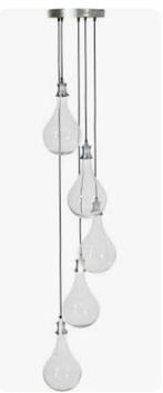 Light&living Hanglamp 5L Ø30x190 cm QUIRINA glas nikkel, Enlèvement ou Envoi, Neuf, Verre