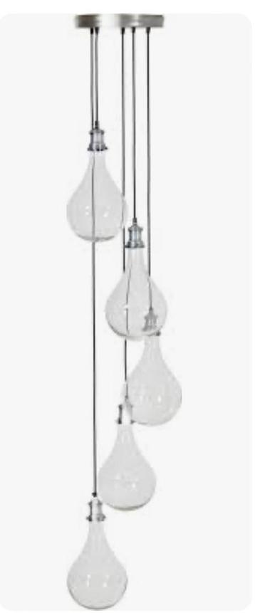 Light&living Hanglamp 5L Ø30x190 cm QUIRINA glas nikkel 