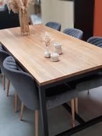 Landelijke eettafel met 6 stoelen, Huis en Inrichting, Ophalen, Vijf personen of meer, Eikenhout