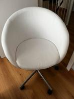 Zetel leder wegens verhuis appartement., Ophalen, Zo goed als nieuw, Wit, Bureaustoel